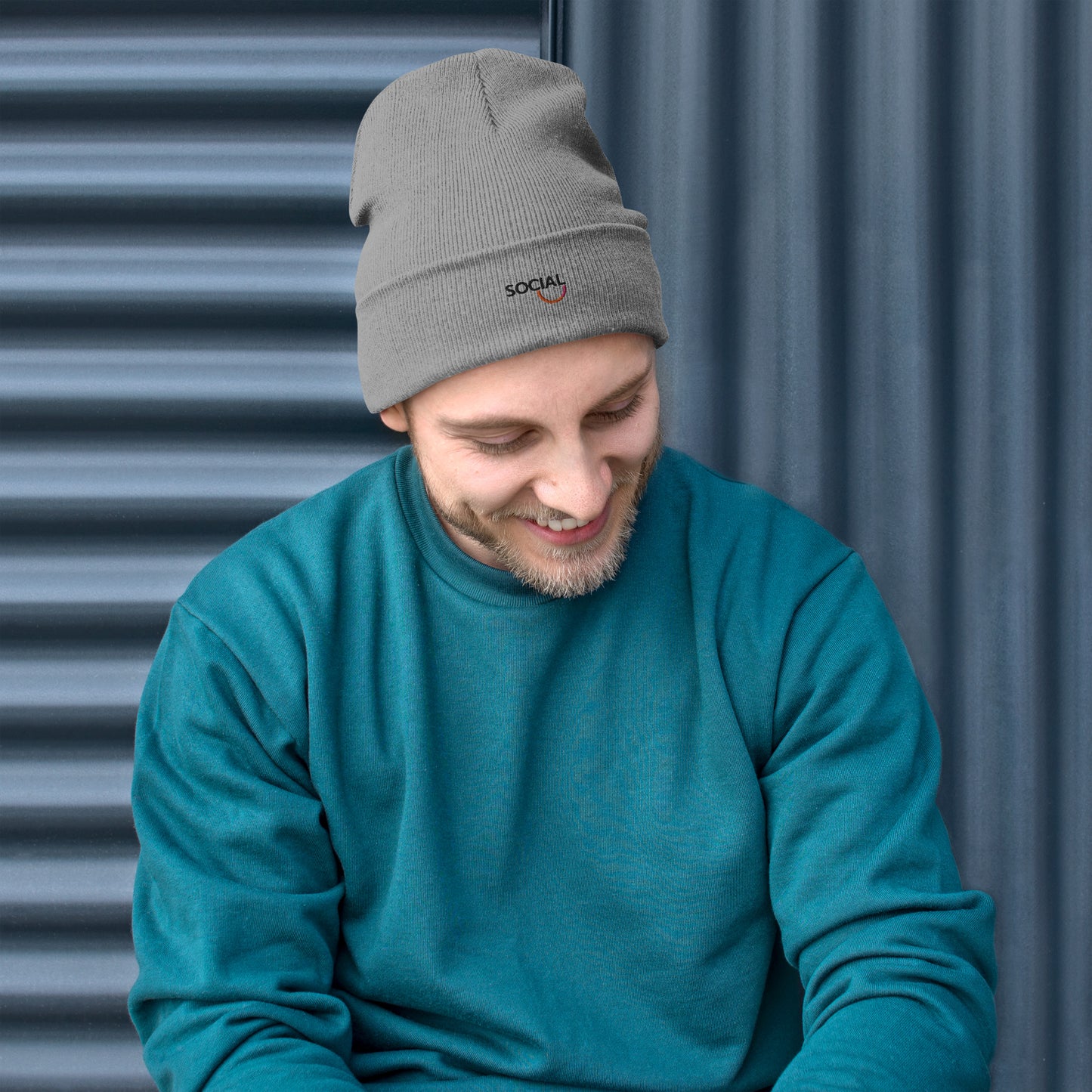 Embroidered Social Beanie