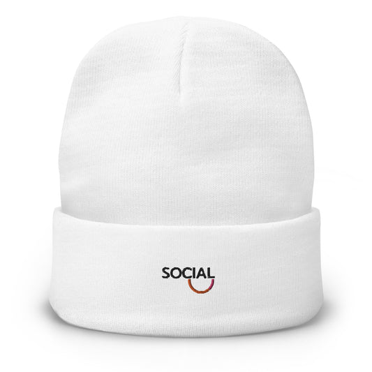 Embroidered Social Beanie