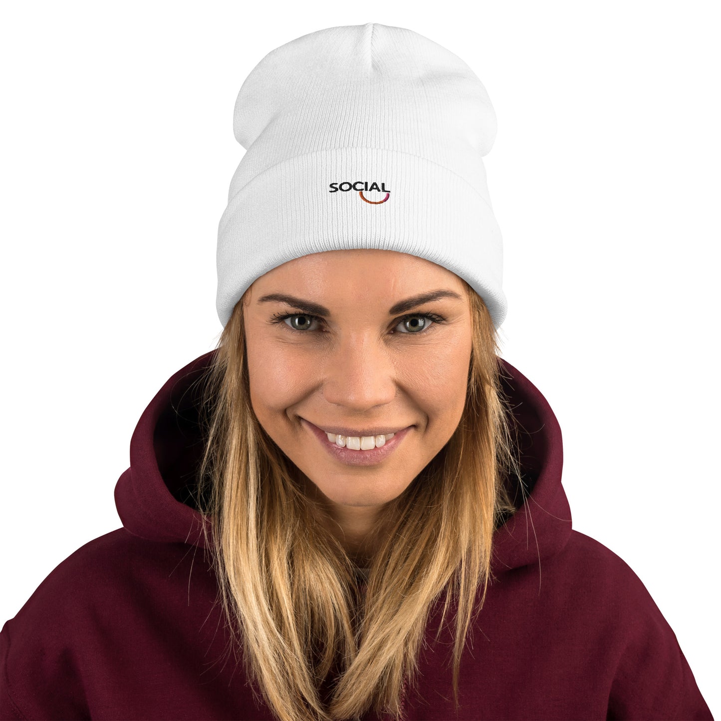 Embroidered Social Beanie